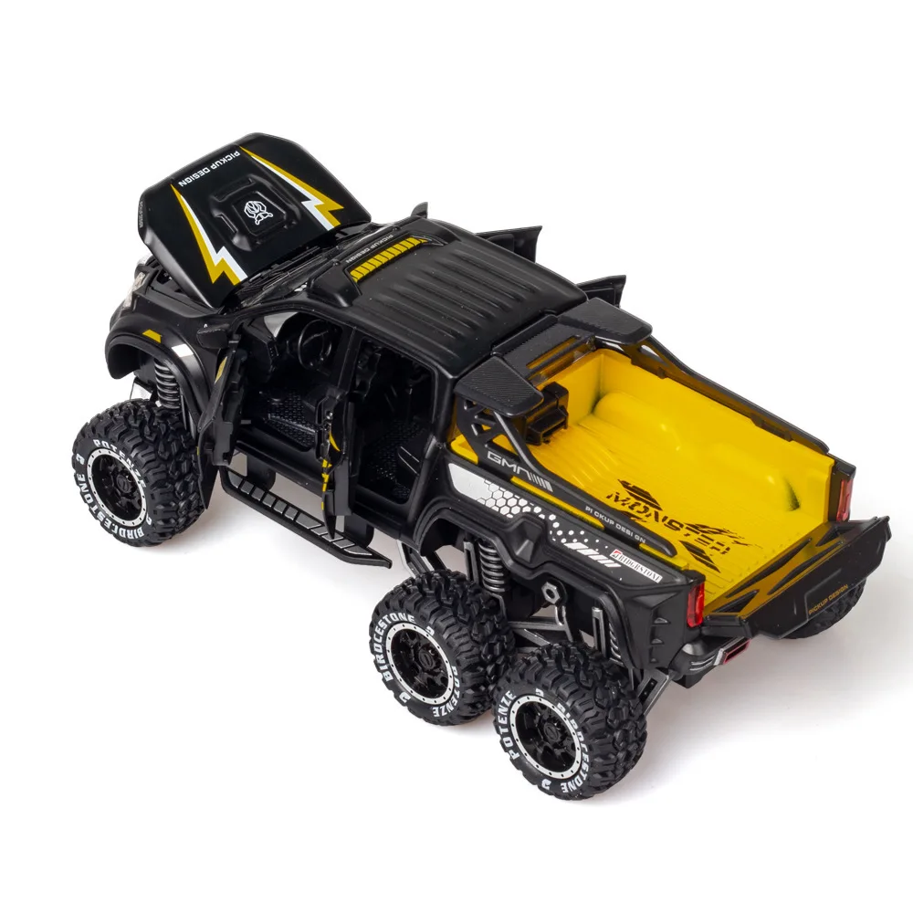 1:28 Mercedes-Benz X-Class EXY 6 x6 Pickup off-road car Diecast in lega di metallo modello car Sound Light Collection regali giocattolo per bambini