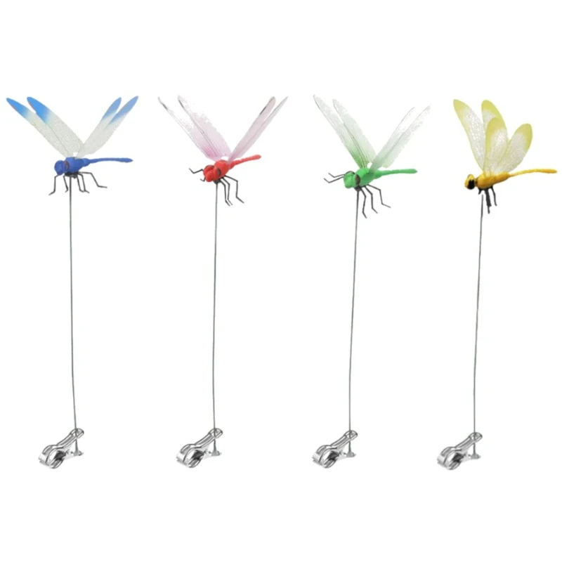 4 pieces of 31cm imitation dragonfly home garden decorative hair clip mosquito repellent, dragonfly mosquito repellent