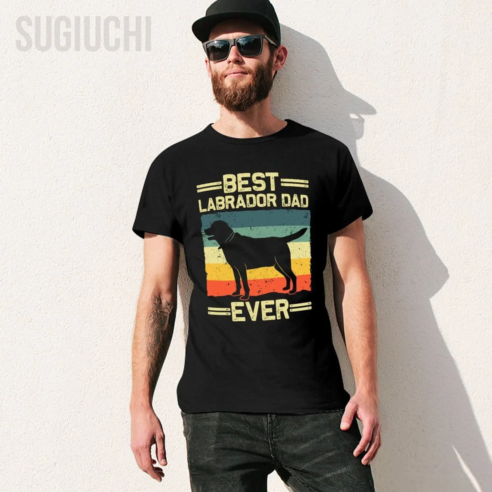 Men Labrador For Men Dad Black Lab Yellow Labrador Retriever Tshirt Tees O-neck T Shirts Women Boys 100% Cotton T-Shirt Unisex