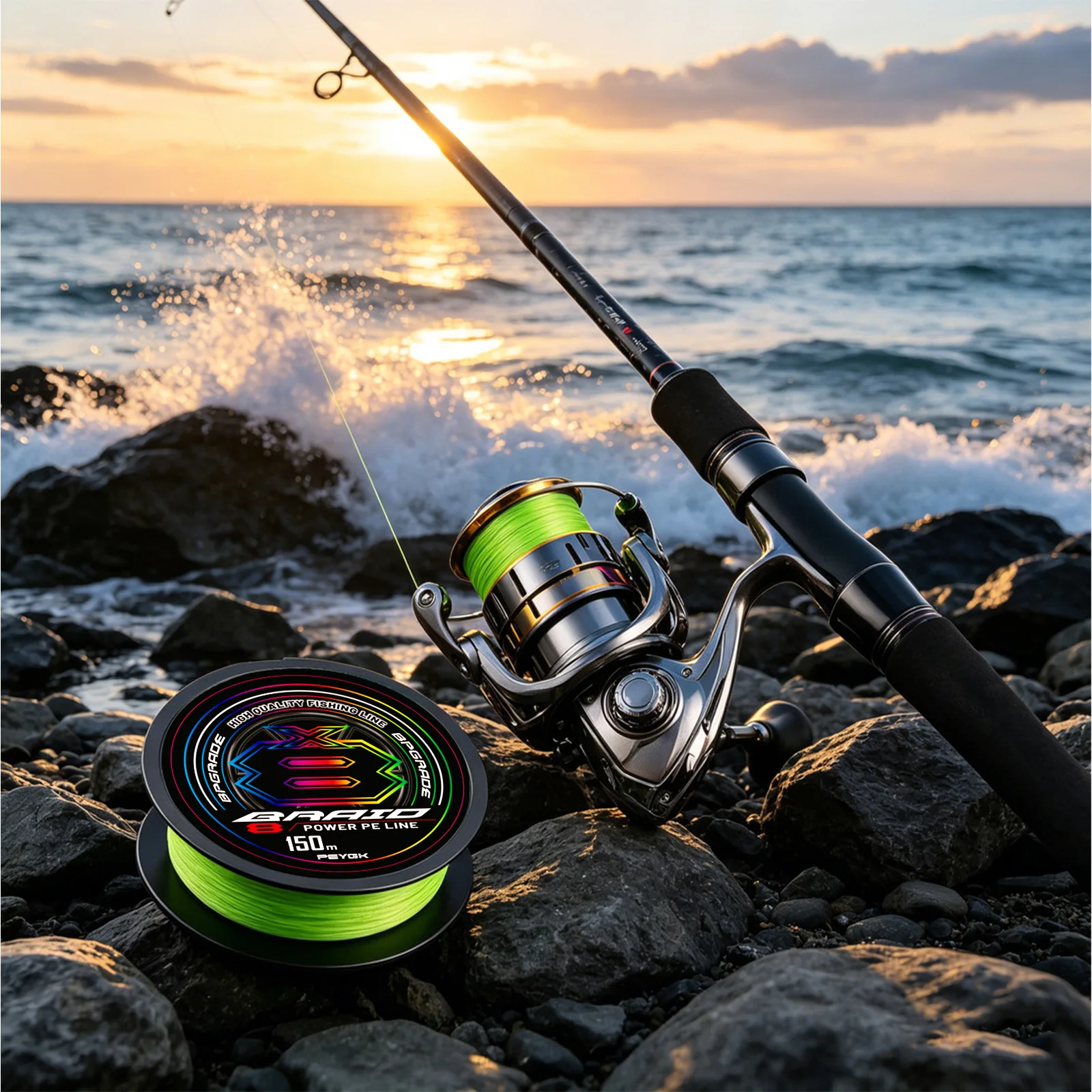 PEYGK 8 Strands Braided Fishing Line Japanese Super Strong Pull Wear Resistant PE Line 150M Carp Braid Floating Fishing Line