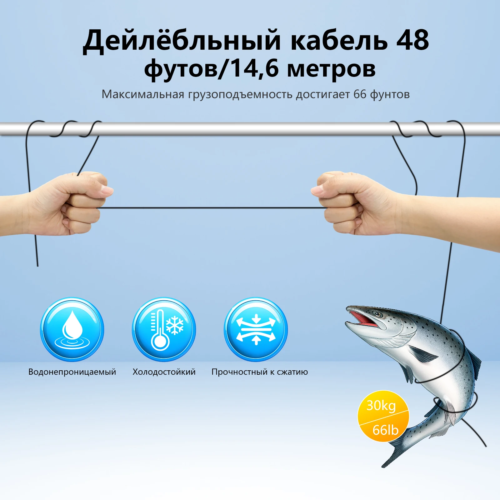 Underwater Fish Finder 7''IPS Display Ice Fishing Camera for Ice Lake Boat Fishing w/LED+IR with 49.2ft Cable  3 Light Modes view 6