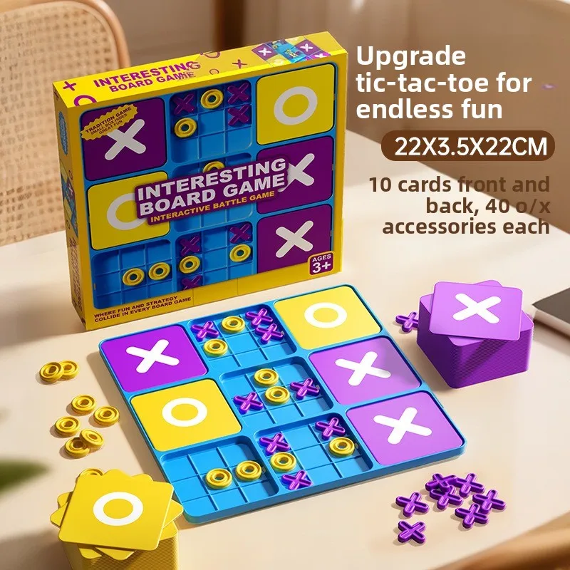 A Nine-Square Xo Tic-Tac-Toe Board Game Suitable for Both Boys and Girls, an Early Education Tabletop Game That Trains Logical T