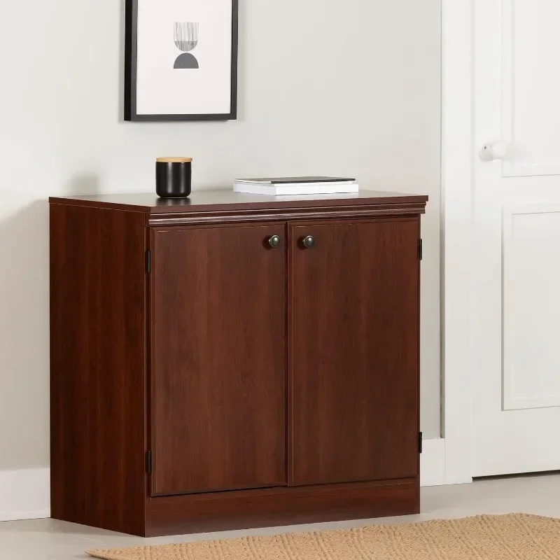 Solid wood small double door storage cabinet, kitchen and living room multifunctional storage side cabinet