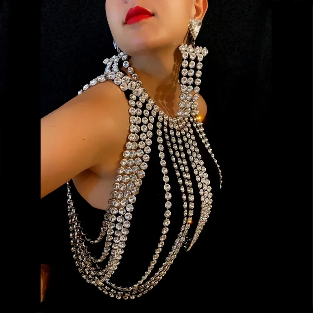 

Fashion Sexy Women's Body Jewelry artificial diamond Chest Chain Bikini Sand Beach Bra Night Club Birthday Party Body Chain