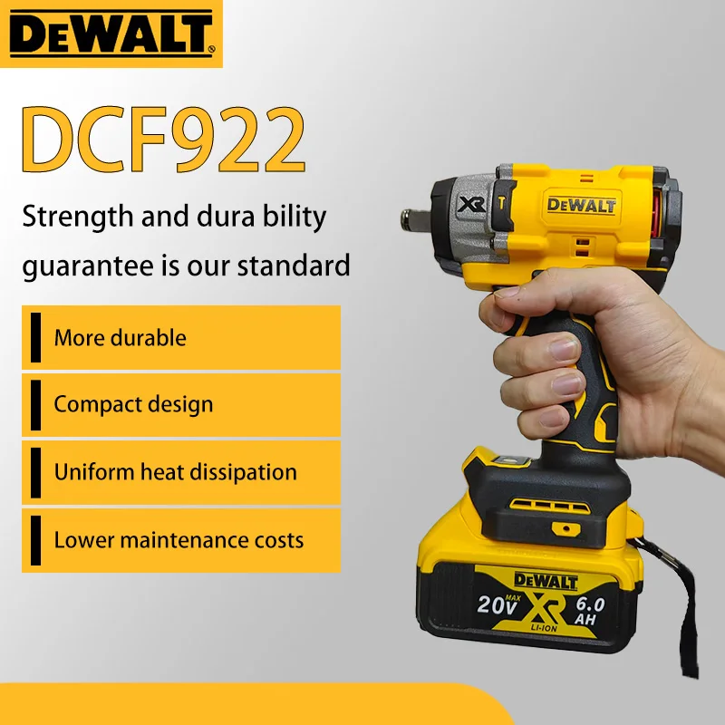 DEWALY 3250 об/мин бесщеточный аккумуляторный электрический ключ с высоким крутящим моментом 205 Нм ударный инструмент для ремонта, совместимый с аккумулятором 20 В