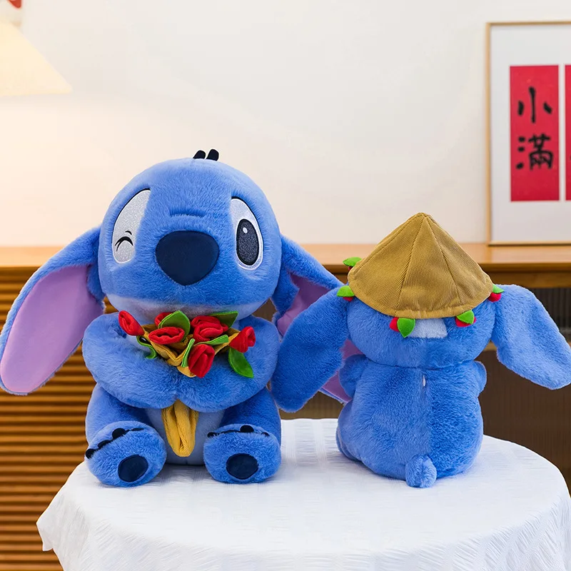 

25-80cm Disney Flower Stitch Plush Toy Anime Lilo & Stitch Stuffed Toys Kawaii Cartoon Cute Plushie Doll Anime Toys Kids Gift