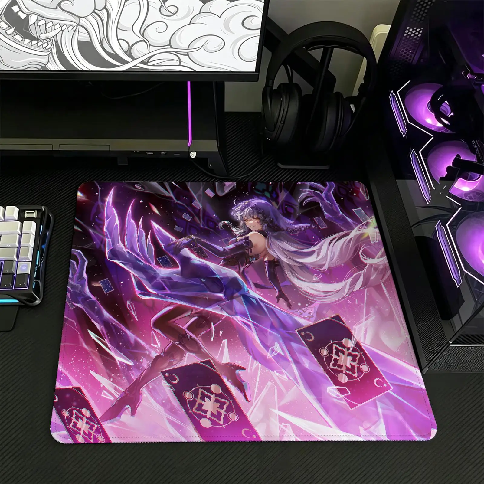Mouse Pad Regular gaming mouse pad  Office mouse pad Laptop desk mat Stitched edge S/M/L size mouse pad  Star Rail Black Swan
