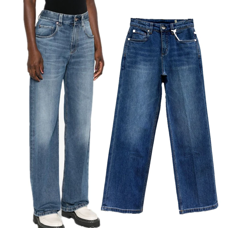 

Dave&Di Top Qaulity Mom Jeans Women's Clothing Minimalist Fashion Office Ladies Retro Jeans High Waisted Loose Straight Leg Jean