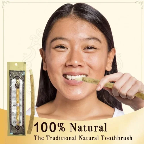 Imagen 2 del producto Cepillo de dientes Retro Natural Miswak, cepillo de dientes de rama tradicional para encías saludables, aliento más fresco para dientes, regalo sensible