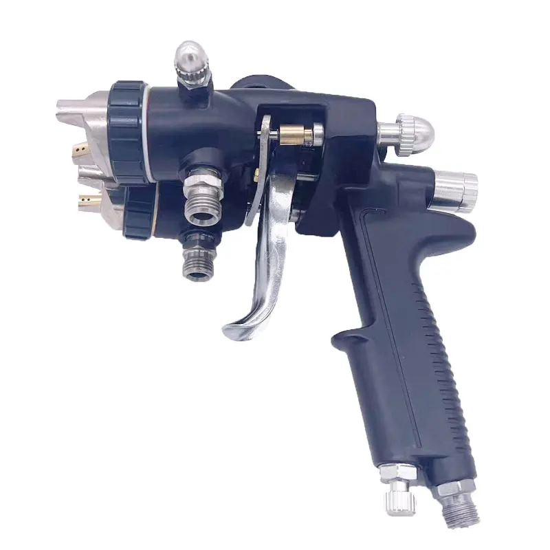 SUTU Spray Guns 1.4/1.7MM Double Nozzle Dual Head External Mixing Spray Guns Air Spray Gun Airbrush