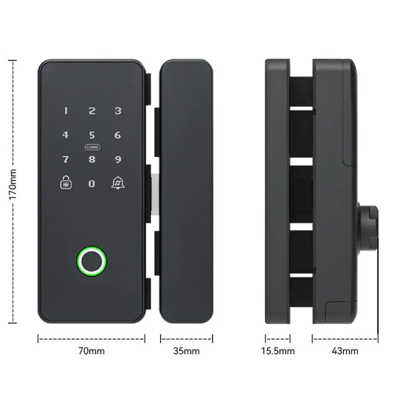 Hot SalesWholesale Price Tuya Wifi Biometric Fingerprint Lock Touch Keypad Glass Smart Door Lock