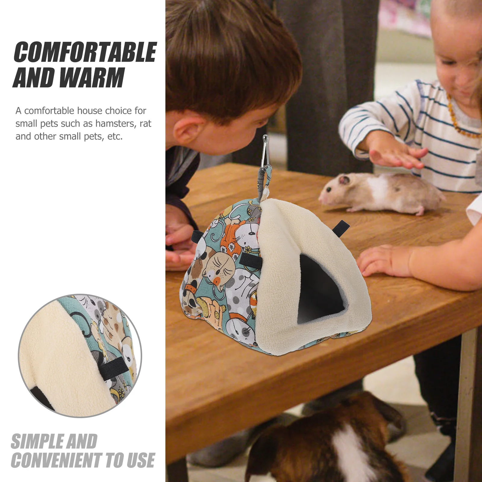 

Hamster Warm Hideout Soft Cotton Small Animal Sleeping Cage Attachment Comfortable Nest for Hamster Chinchilla Rabbit