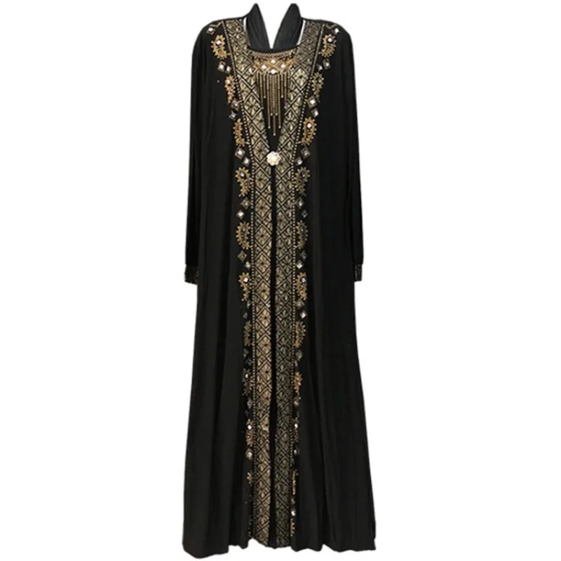 Dubai Arab Islam Abaya Women Muslim Long Dress Sequin Beading Kaftan Robes Elegant Splice Maxi Dresses Islamic Clothing Caftan