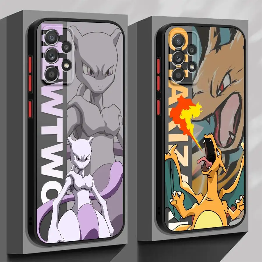 C-Charizard Mewtwo Phone Case for Samsung Galaxy A54 A53 A13 A35 A14 A25 A32 A55 A34 A24 A52 Shockproof Matte Cover