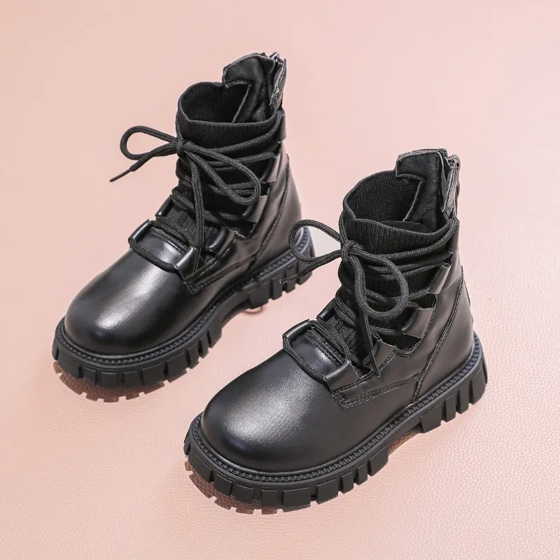 2025 Winter  Children's Shoes Girls' British style Children's Fashion Casual Low cut Boots Anti slip Comfortable Fashion Boots