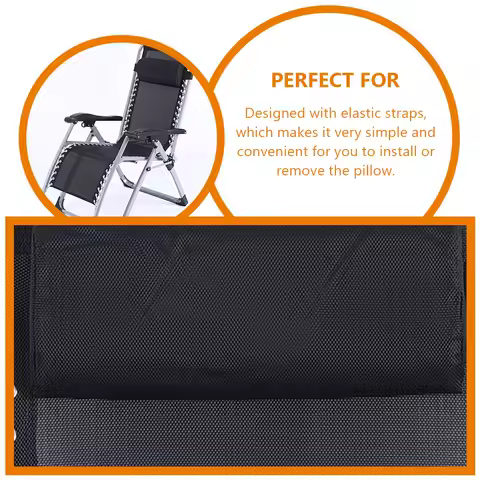 Office Chair Headrest Pillow Black Sponge Support Beach Leisure Chair Attachment Comfortable Deck Headrest Cushion