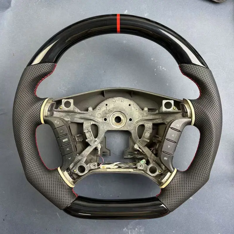 For 2006-2019 Mitsubishi Pajero V80 V73 V93 V97 Piano Black / Carbon Fiber Car Steering Wheel