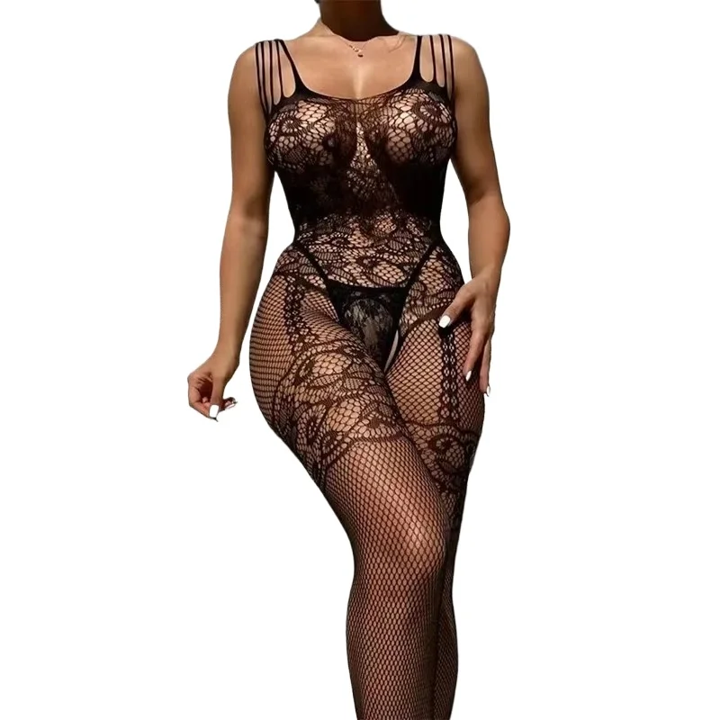 Porn Transparent Fishnet Lingerie Sexy Adults Lace Toys crotchless Bodysuit Exotic Hollow  Sexy Woman Full BodyStocking Costume