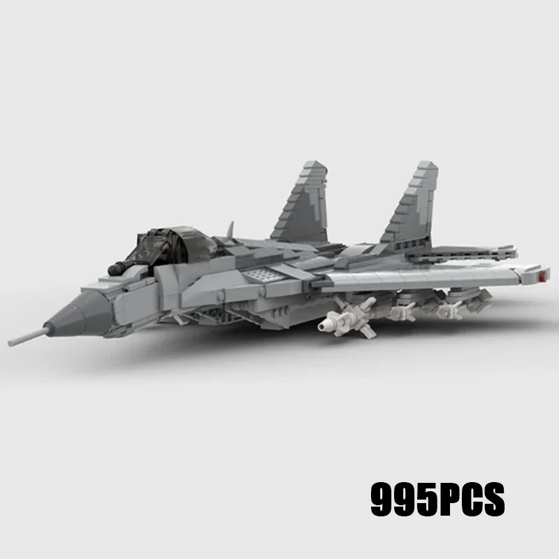 Moc Building Bricks Military Model MiG-29 Twin Engine Air Control Fighter Technology Blocks Gift Christmas Toy DIY Sets Assembly