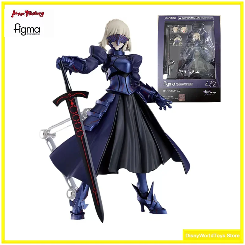 100% Original Figma 432 Fate/stay night Heaven's Feel Saber Alter 2,0 en Stock Anime colección de figuras de acción Juguetes