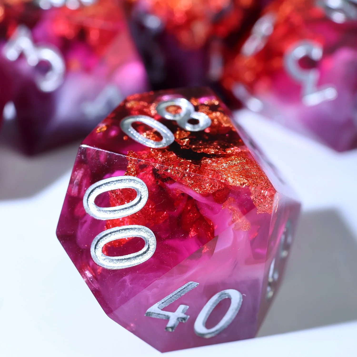 

Handmade Resin DND Dice Set,Polyhedral RPG Dice Vampire Blood for Dungeons and Dragons,Role & Board Games-N11