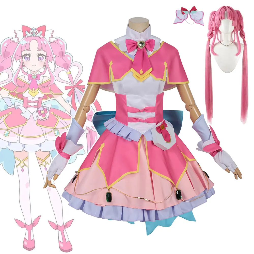 

Anime Star Detective Precure! Kobayashi Mikuru Cure Mystique Cosplay Costume Wig Socks Full Dress Set Halloween Comic Con Outfit