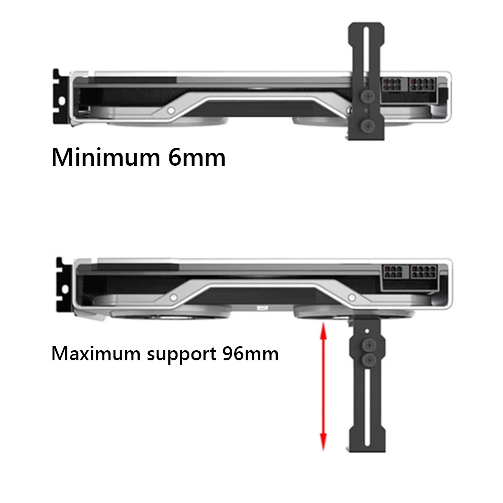 Chassis 12cm Lüfter position Grafikkarten halter Edelstahl GPU Klammer Grafikkarte Halterung für RTX