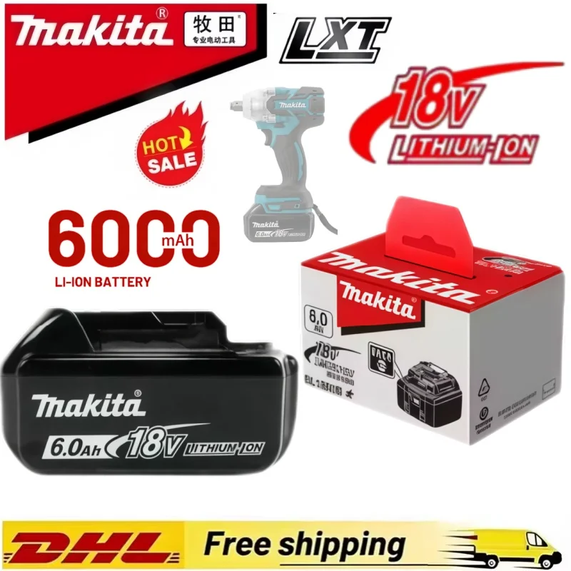 

High Performance Makita 18V 6.0Ah Genuine Battery Professional Use for BL1815 BL1830B BL1840 BL1850 BL1850B BL1860 Power Tools