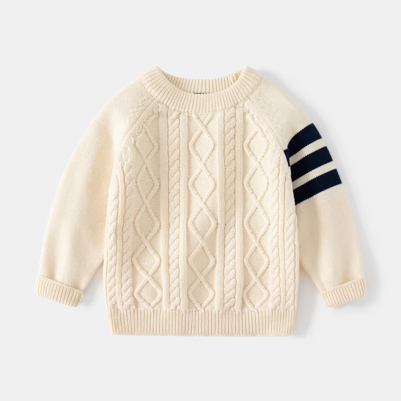 Autunno inverno bambini maglione manica lunga girocollo maglioni lavorati a maglia stile coreano Pullover in cotone maglioni per bambini ragazzi