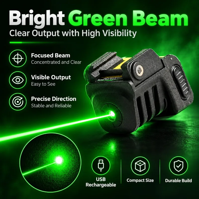 20mm Adjustable Green Light Component, Outdoor Mini USB Direct Charging Anti Vibration Kit