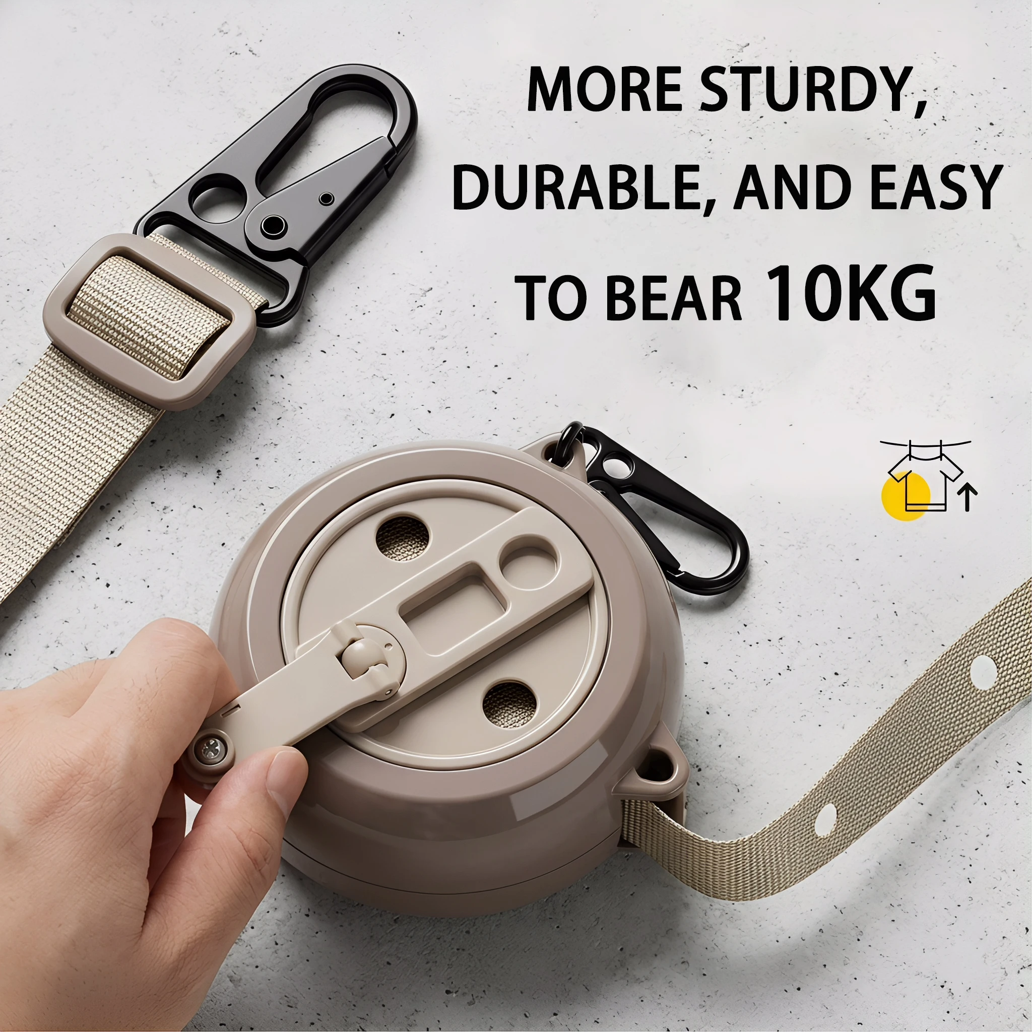 Lightweight Multi-purpose Clothesline With Quick-release Hooks For Tent Camping Gear Hanging,Clothes Dryin Travel Accessorie