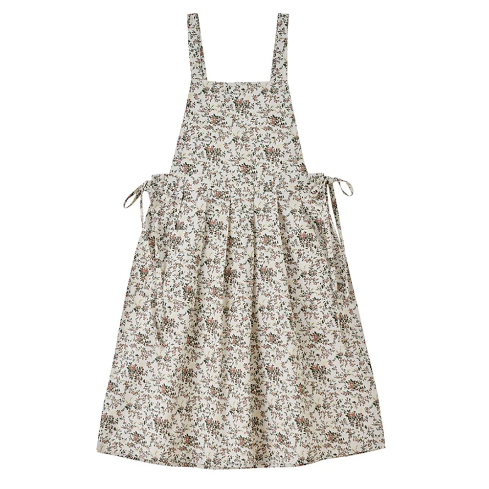 Avental De Cozinha De Algodão Ajustável, Vestido Impermeável, Estampa De Jardim, Flor, Babador De Trabalho, Cafetaria, Gerring, Gerring, Coreano