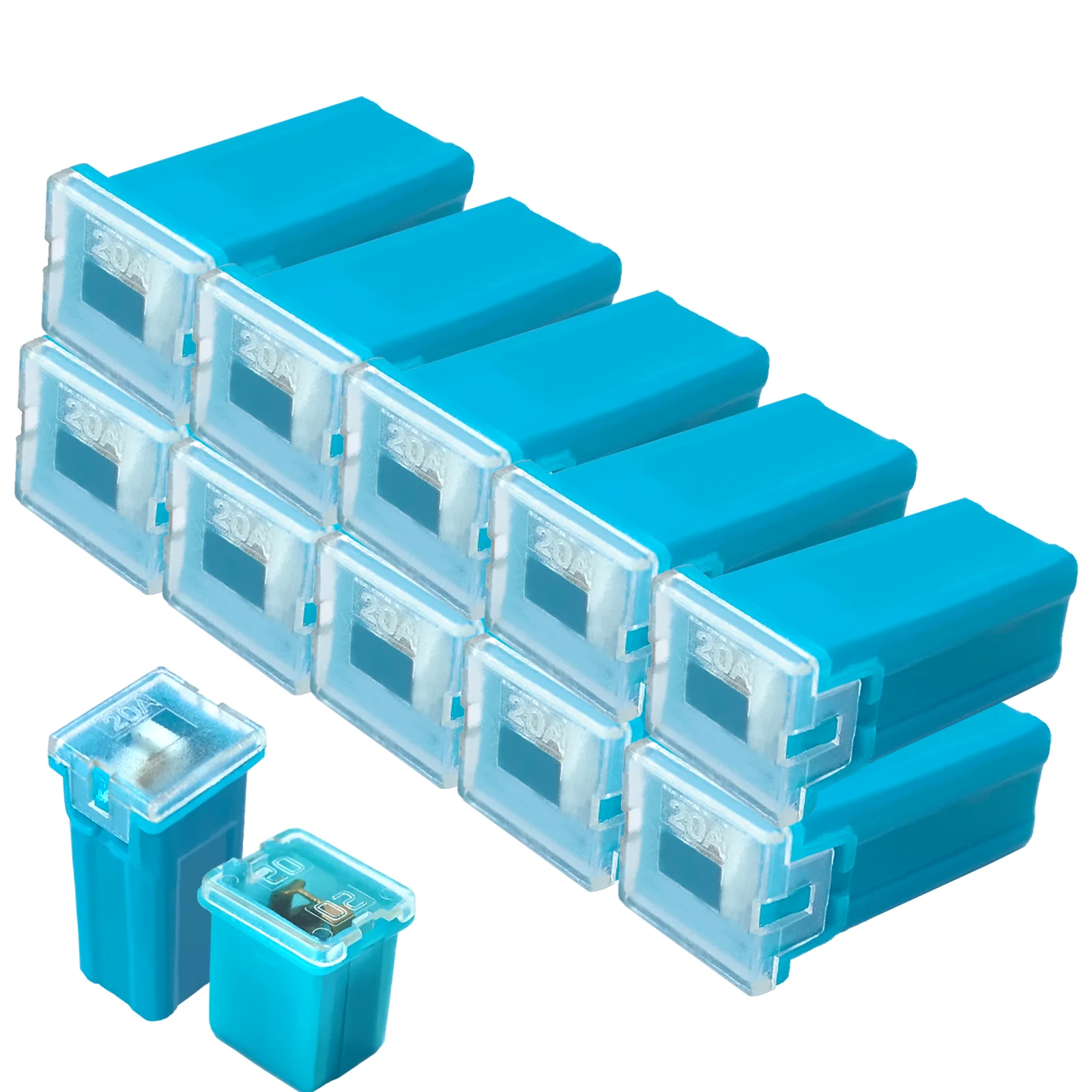 Fusible J-case 20A 30A 40A 50A 60A, fusible de hoja automotriz de alta corriente en forma de caja para remolque de camioneta de coche, 10 Uds.