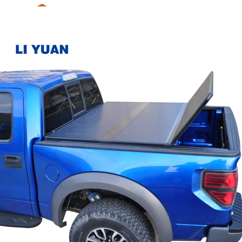 LIYUAN  Alloy hard Trifold tonneau cover For  np300 D40,  pick up bed tonneau  cover