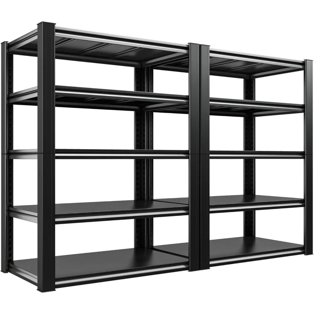 Garage Storage Shelves Heavy Duty Garage Shelving, 2 Pack, Heavy Duty Shelving Loads 2050Lbs, Adjustable 5-Tier Metal