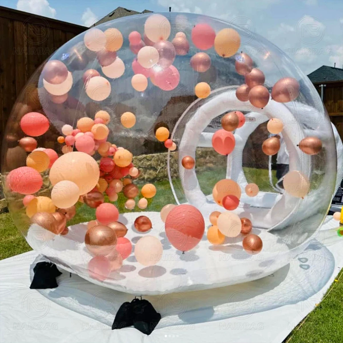 Nairbag, barco desde EE. UU., tienda inflable, casa de burbujas, juego de cúpula de aire con globo de burbujas de Pvc de 10 pies y 13 pies con soplador