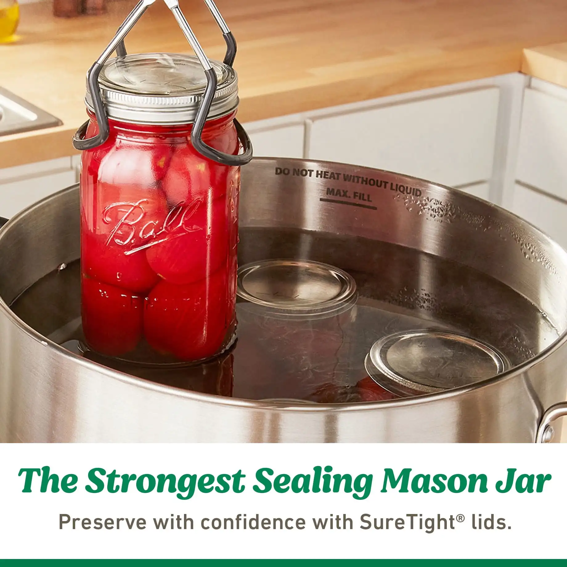 Glass Mason Jar W/Lid & Band, Wide Mouth, 64 Ounces, 6 Count