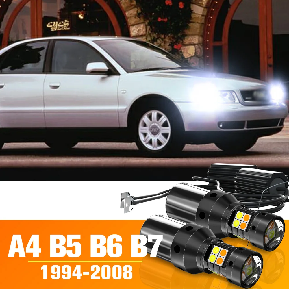 2x Dual Mode LED Turn Signal+Daytime Running Light DRL Accessories For Audi A4 B5 B6 B7 1994-2008 2001 2003 2004 2005 2006 2007