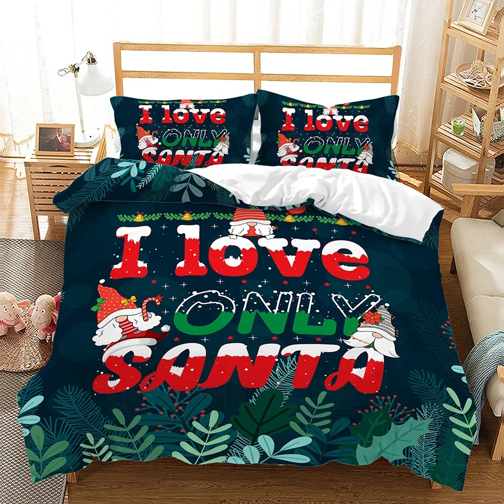 Christmas Bedding Set Linens Duvet Cover Kids Quilt Covers Cartoon Comforter Cover Pillow Case Full Size Decor Bedroom Textile