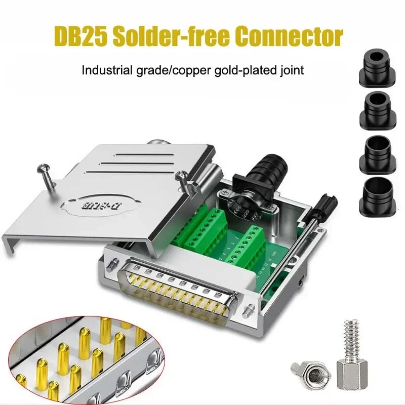 25Pin Soldering-free D-SUB Breakout Connector Industrial Male Female DB25 Plug Adapter DB 25 Weld-free Serial Parallel Port Plug