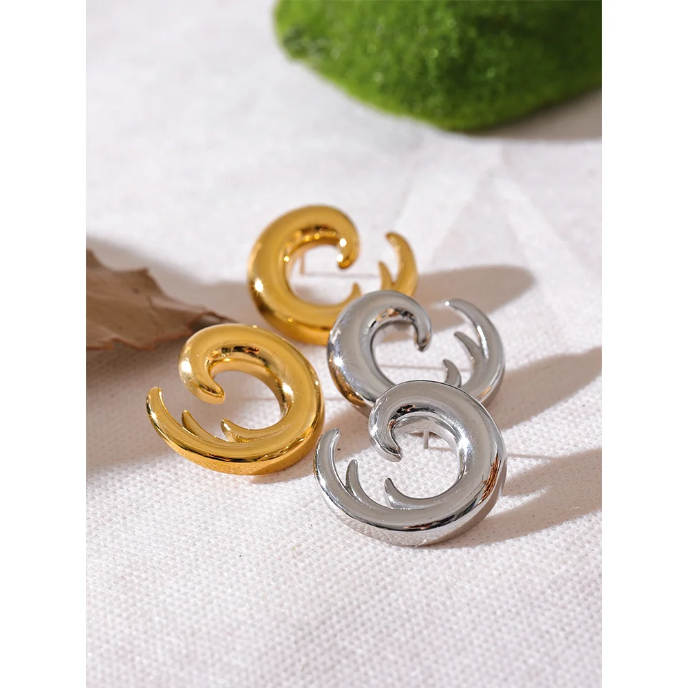 Yhpup 316L Stainless Steel Charm Geometric Unusual Earrings Gold Silver Color Metal Anti Allergic Personalized Jewelry for Women