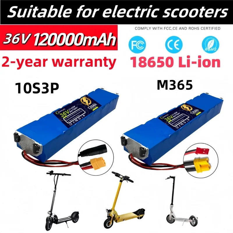 

36V Li-ion battery 10Ah 18650 lithium battery pack 10S3P 100000mAh 500W 42V For XIAOMI M356 electric power battery with BMS