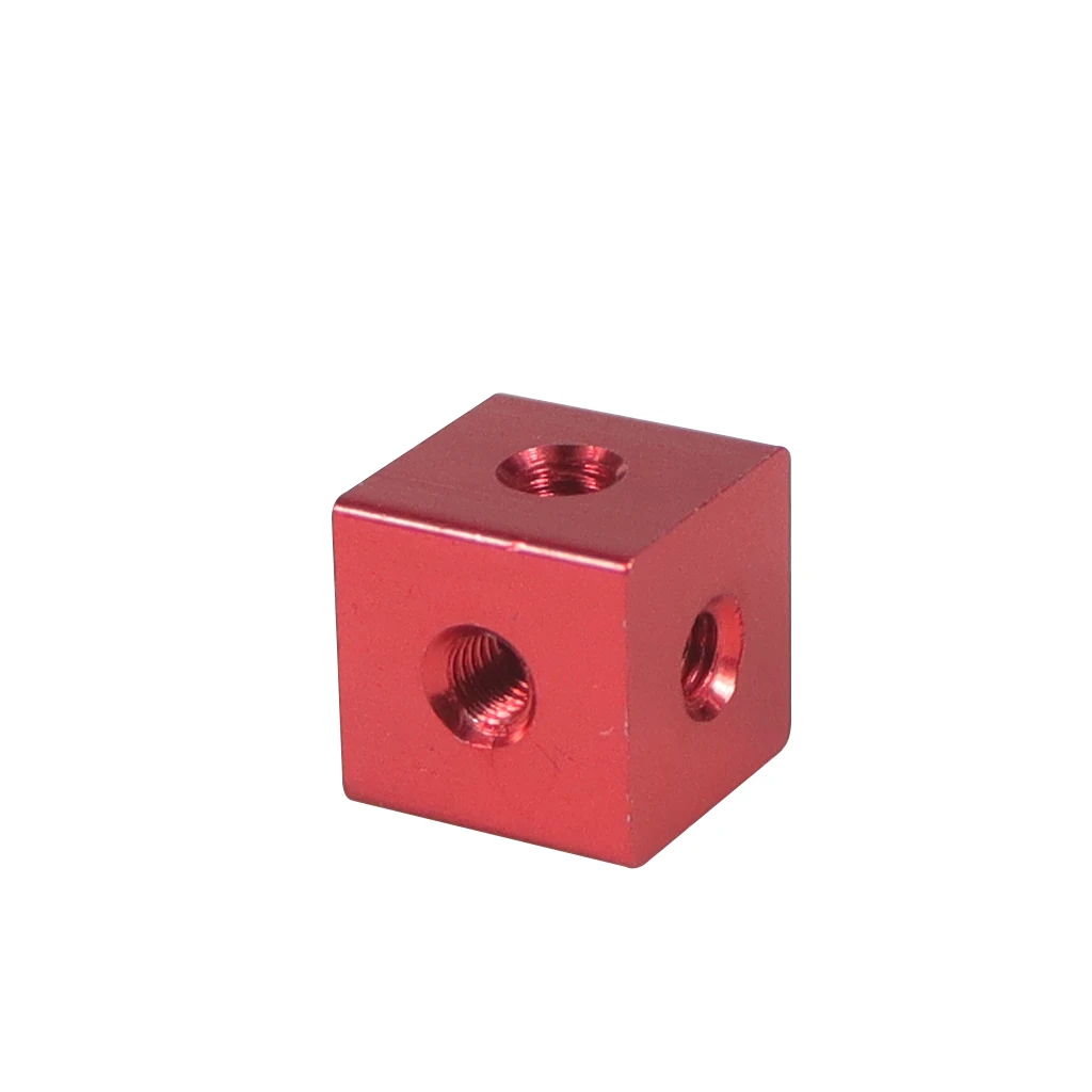 2x 6-sided M3 Screw Holes Nut Block Aluminum Alloy M3 Locking Connection Square Nut Bracket Fixing Thread Plate Block Cube