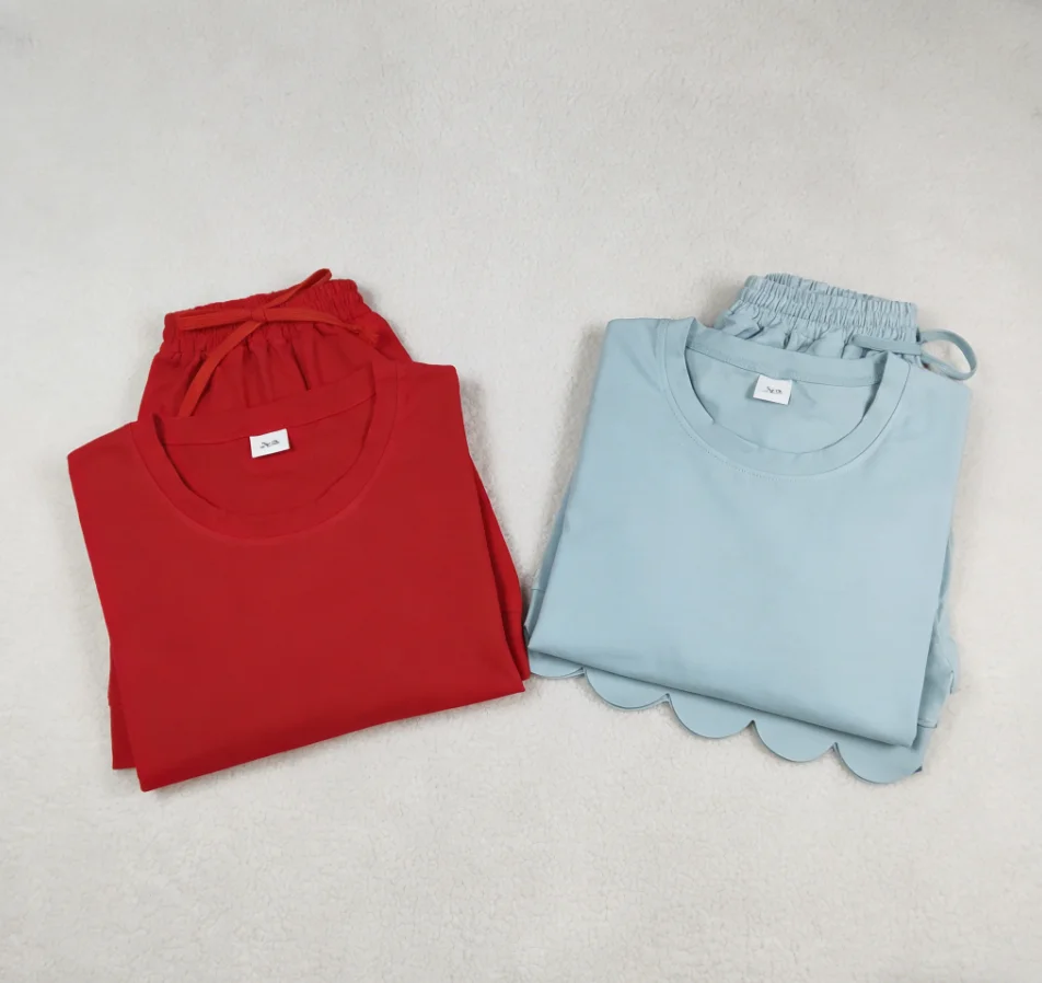 

Оптовые комплекты женской летней одежды для сна: хлопковые рубашки и шорты для женщин и девушек