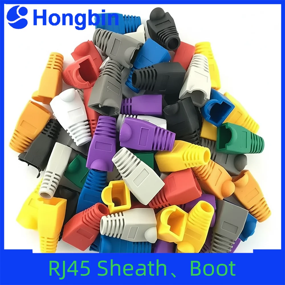 100 Piezas de Cubiertas Protectoras para Cables de Red Ethernet CAT5E CAT6 RJ45 de Colores Variados, Conectores para Cables de Red