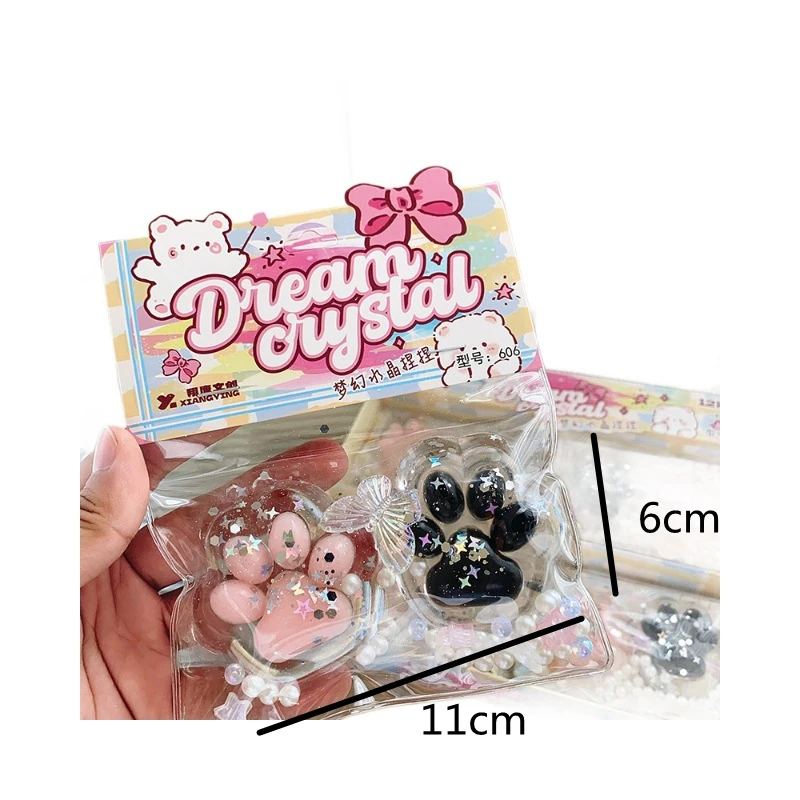 Squishy Cat PAW Pinch Fidget ของเล่นช้า Rebound ความเครียดบรรเทาของเล่นโปร่งใส Cube Blingbling บีบของขวัญของเล่นสําหรับเด็ก