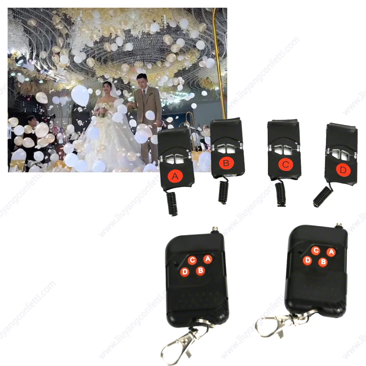 Wedding Remote Control Balloon Kit Explode Blaster Machine Bride Decoration Marriage Bride Couple Entry Christmas New Year Party