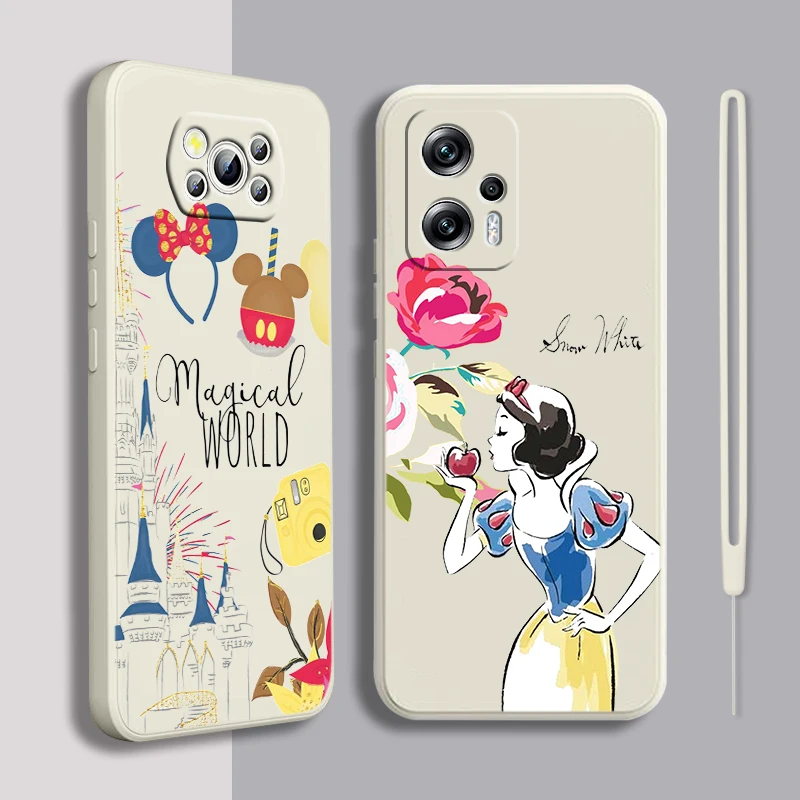 

Princess Beautiful Art Phone Case Xiaomi POCO M5 M4 X4 F4 C40 X3 NFC F3 GT M4 M3 M2 Pro C3 X2 4G 5G Liquid Rope Cover Coque Capa