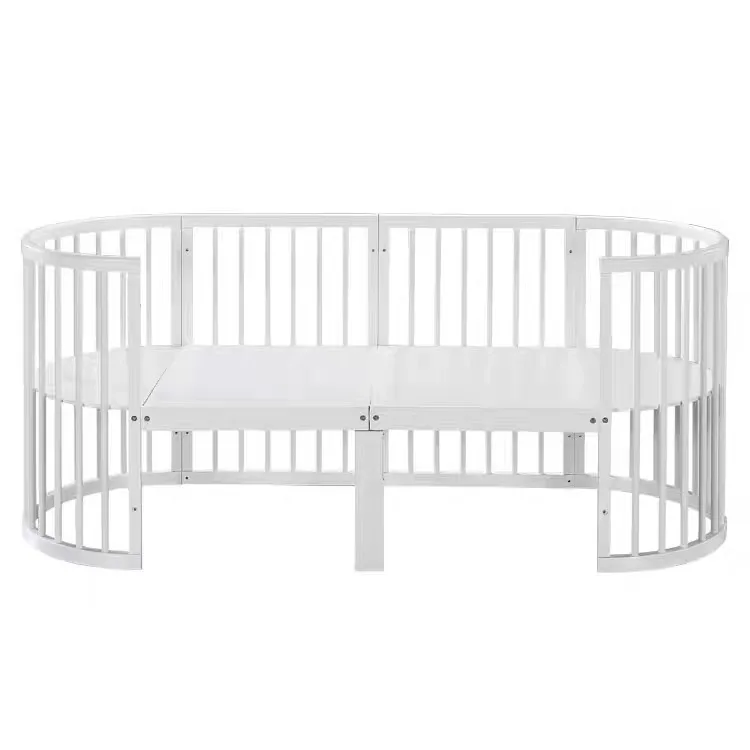 Babyfond wieg massief hout rond multifunctioneel te verbinden bb tweepersoonsbed middenbed