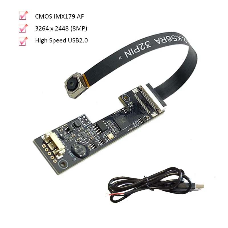 

4K 3264 x 2448 8MP HD Sony IMX179 AF 75° High Speed USB2.0 Camera Module 15FPS For Product Vision Face recognition